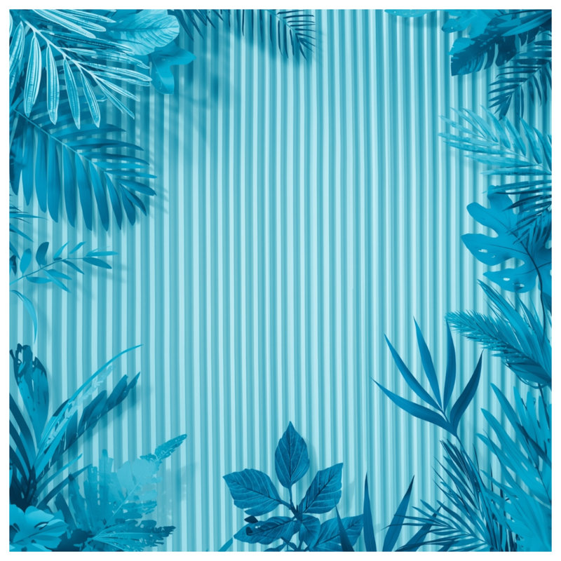 Housses de couette bleues à feuillage tropical, Grand lit