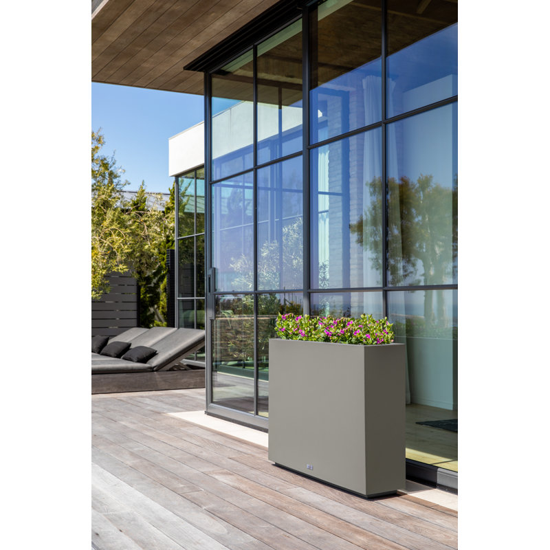 Veradek Block Series Medium 30" Gray Recycled Plastic Planter