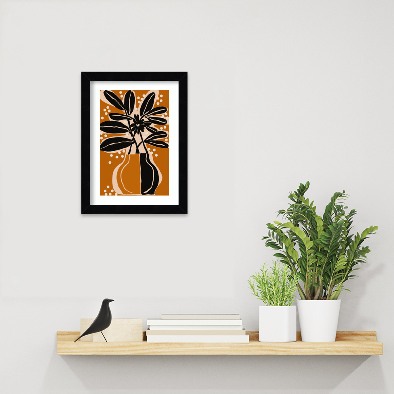 Galya "Ochre Still Life No. 6" Print, 13" H x 10" W, Black