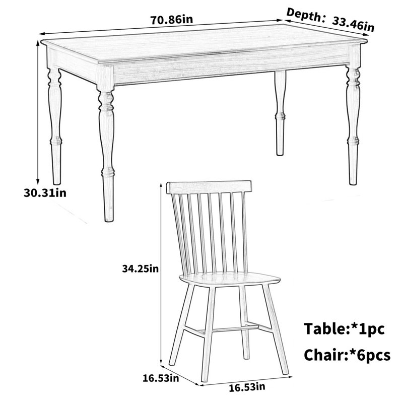 American modern rectangular dining table