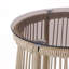 Table d'appoint / patio moderne en tissage de corde moderne, plateau en verre trempé, structure cylindrique robuste, été