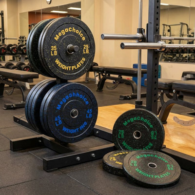 300LB Bumper Plates Set - 2-Inch Rubber Weight Plates for Precision Strength Training, Multiple Options Weights for Barbell, Gym Barbell Weight Set for Home & Commercial Use, 25LB*2+35LB*2+45LB*4