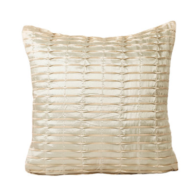 Silky Pleated Satin Pattern Striped Pillow Cover