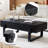 47.24" Rectangle Coffee Table with Marble Pattern Desktop & Metal Legs for Living Room, Dining Room, or Small Space - Black-1149010753