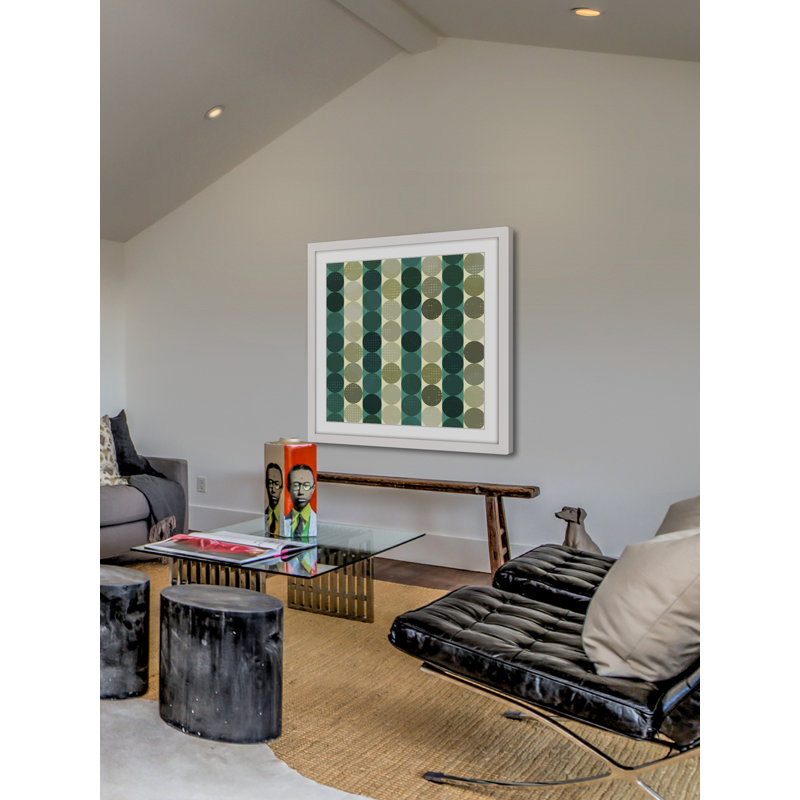 " Alternating Rows " by Marmont Hill, 32" H x 32" W x 1.5" D, White Framed