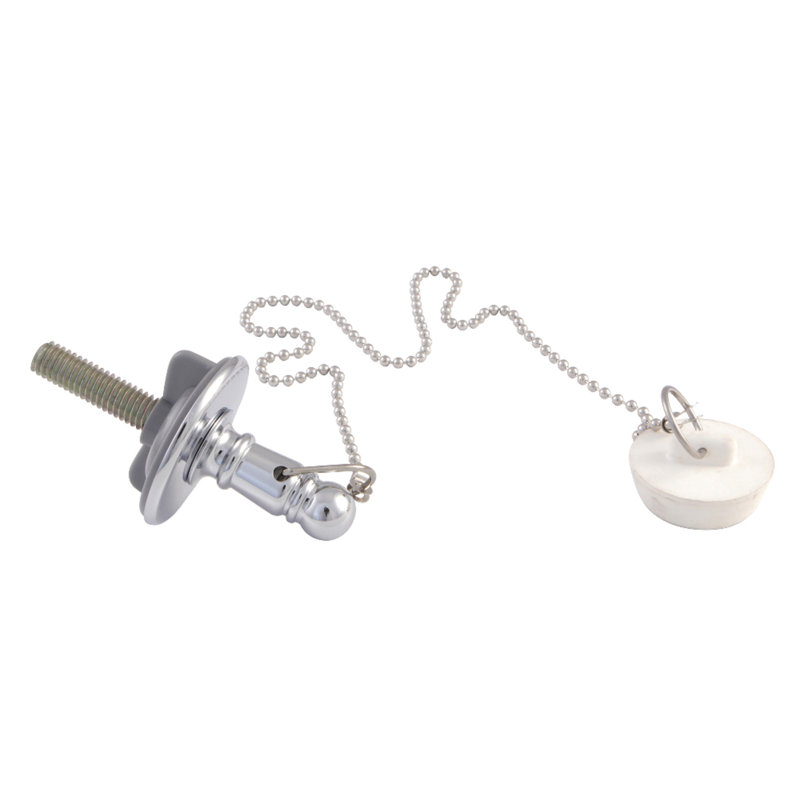 Drain de lavabo de salle de bain 1,25" en chaîne et bouchon, Chrome