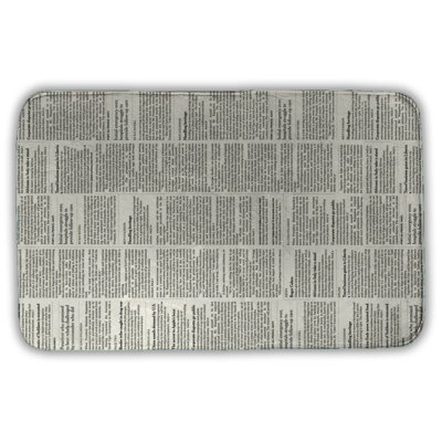 Newspaper Bath Mat with Non-Slip Backing - Quick Dry Memory Foam Bathroom Rug - Absorbent - Modern Plush Spa-Style - Machine Washable