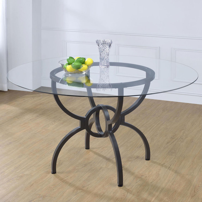 Base de table de salle à manger Hayek, Noir, H 31,25 po x L 48,4 po x l 48,4 po