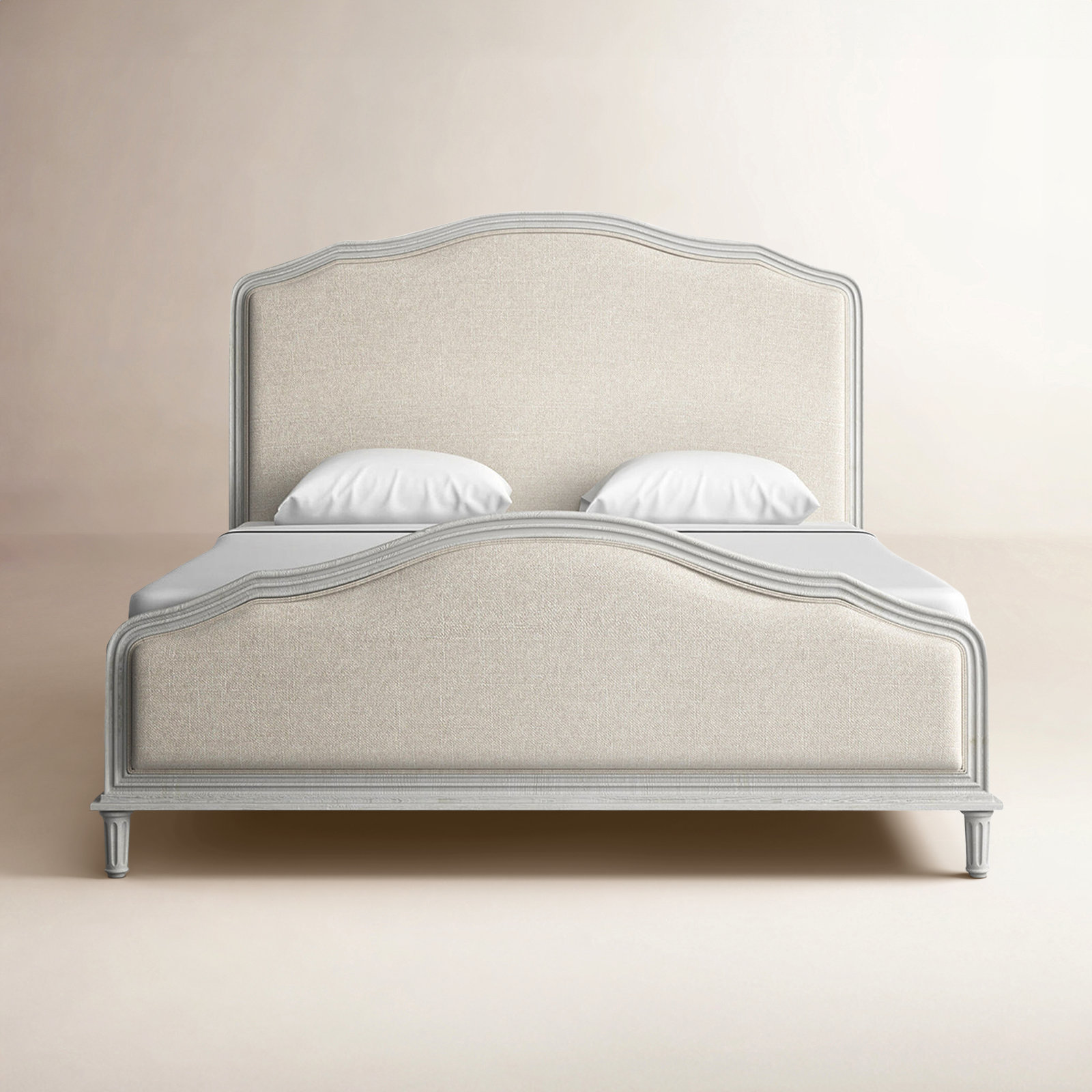 Watson Upholstered Bed, King, Cream
