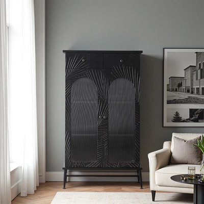 French Vintage Style Black Storage Cabinet