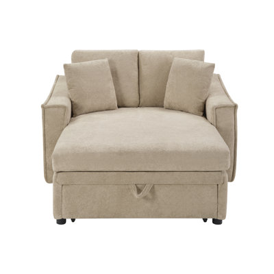 Indoor Chaise Lounger with Pillows and Hidden Storage Space for Living Room, Bedroom