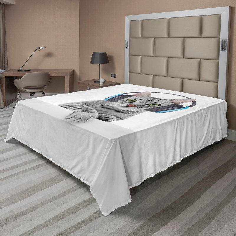 Drap-housse pour chat Ambesonne, Drap plat pour très grand lit californien