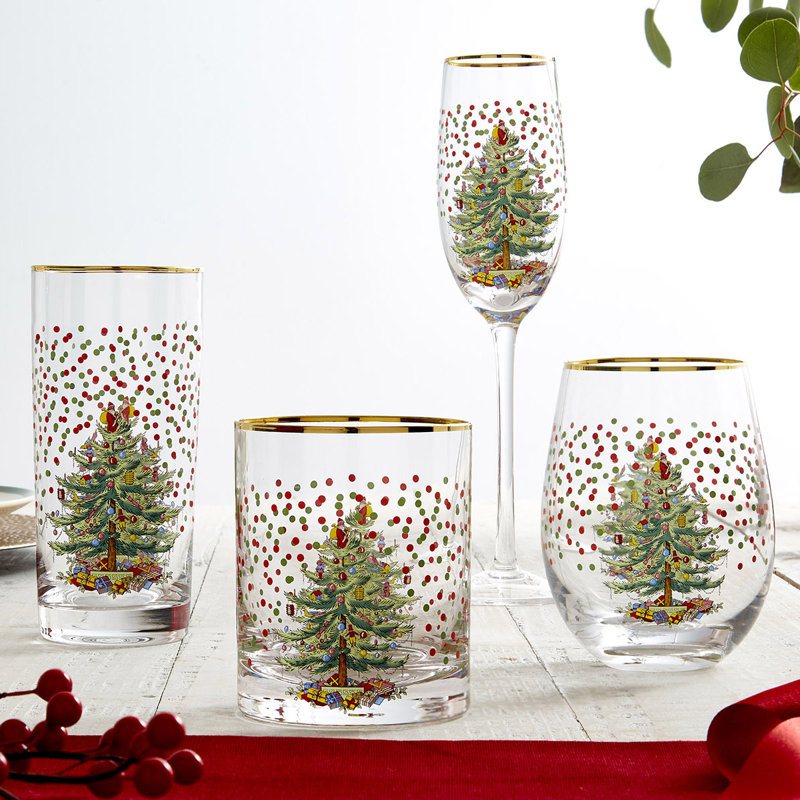 Polka Dot Champagne Flutes, Set of 4