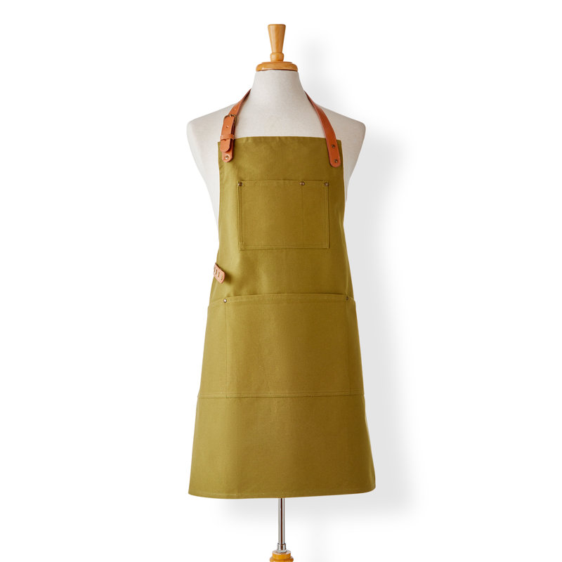 Utility Apron Olive Cotton, Green