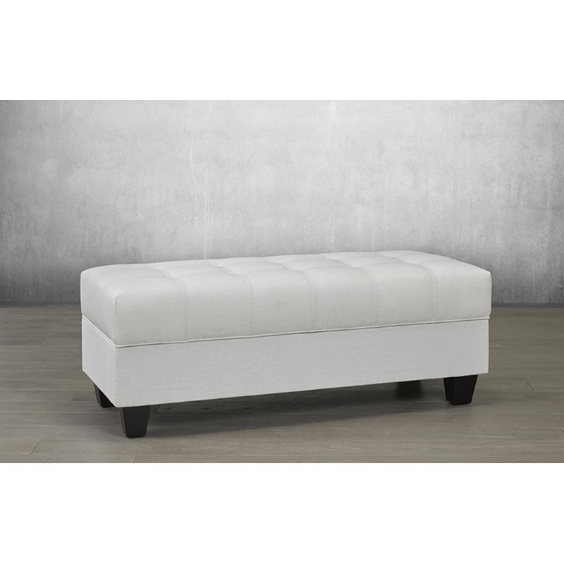 Banc de rangement en simili cuir Miamisburg, Blanc