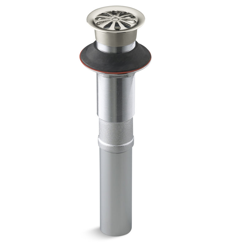 Grid Bathroom Sink Drain, Vibrant Polished Nickel, No