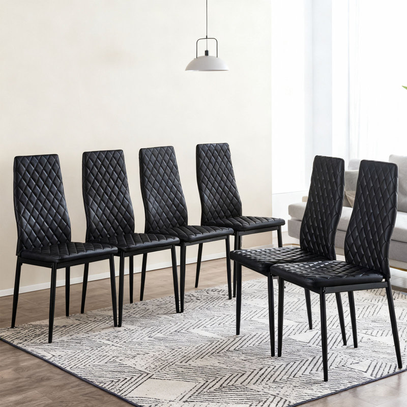 Ensemble de chaises de conférence Modern Home, 6, Noir