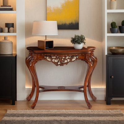 Élégante console à deux niveaux de 37,6 po, canapé d'appoint étroit pour entrée et couloir