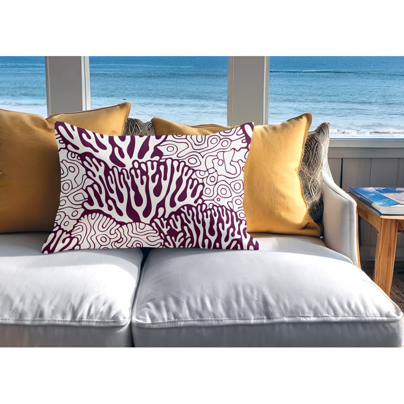 Coussin lombaire intérieur / extérieur Frog gras Coral, H 18 po x l 25 po, Mauve