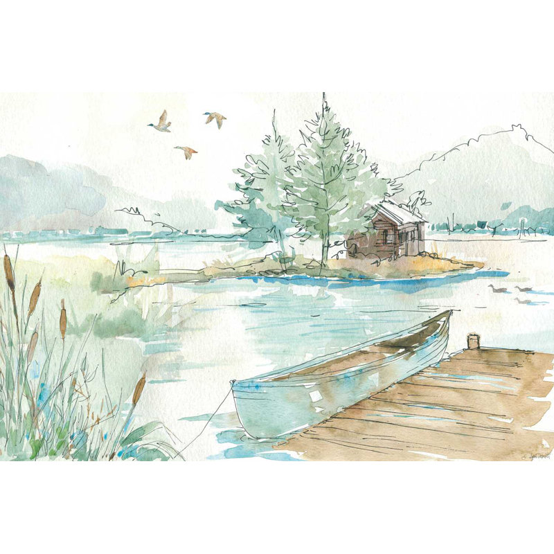 " Lakehouse II " Painting Print, 8" H x 12" W