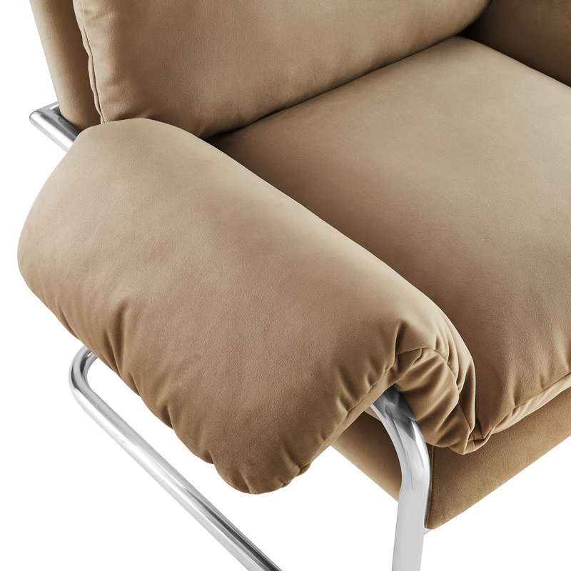 Fauteuil d'appoint en velours Ansel Performance, Taupe