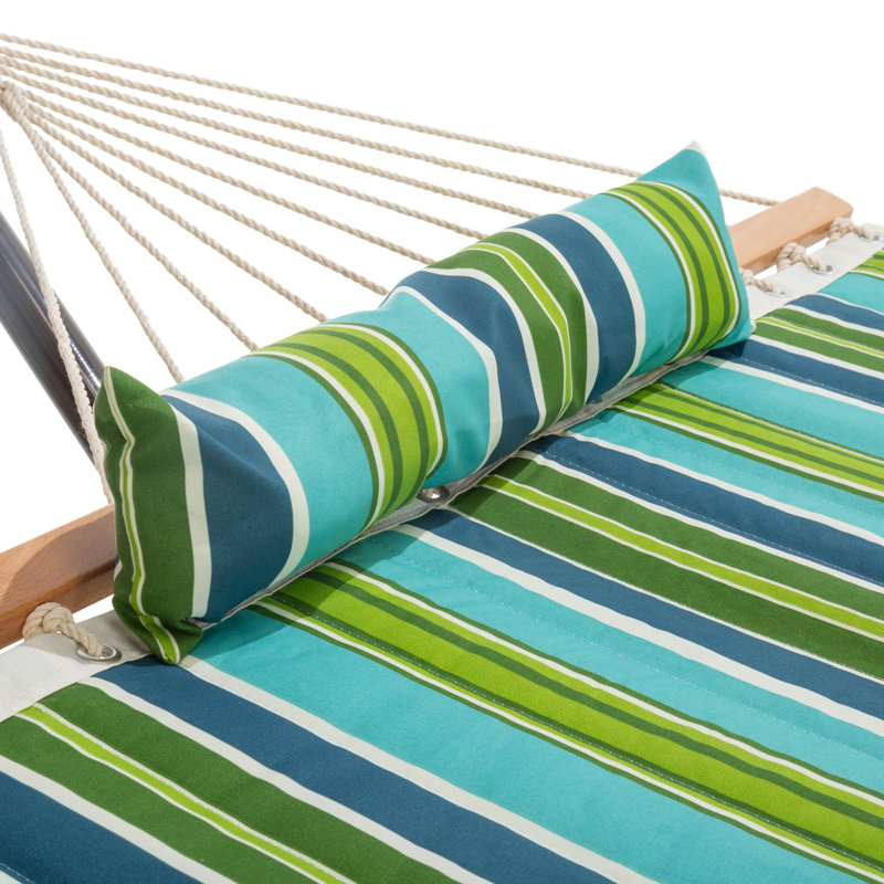 Hamac classique Aloyzas avec support, Bleu/vert