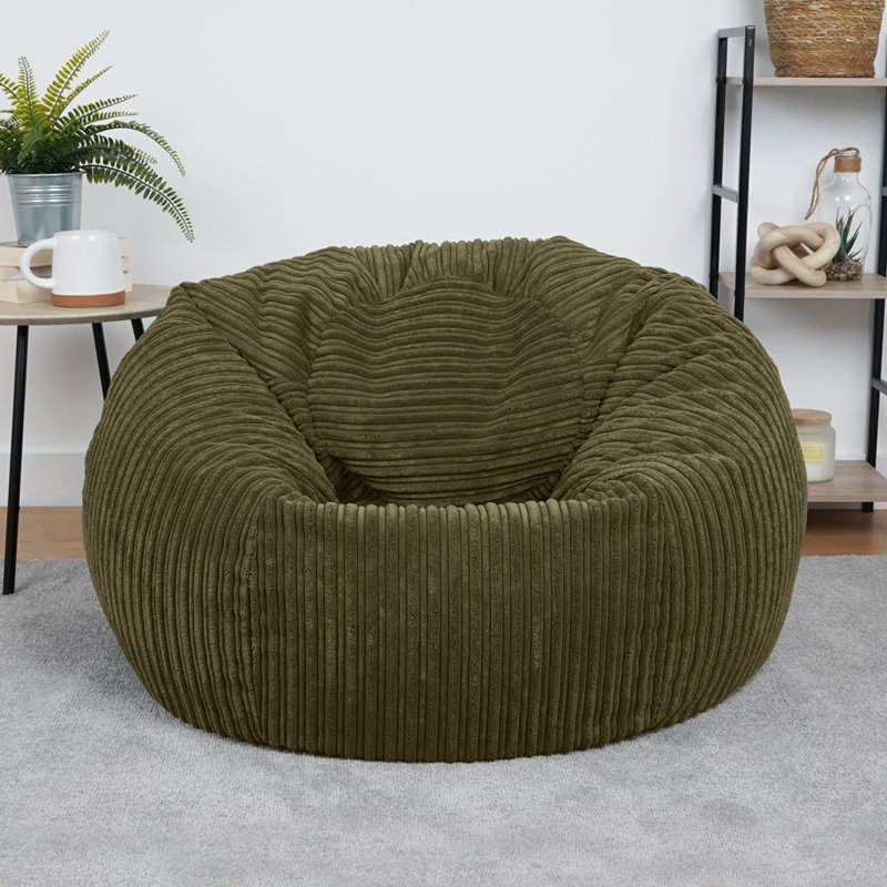 Polyester Refillable Classic Bean Bag, Brown/Green