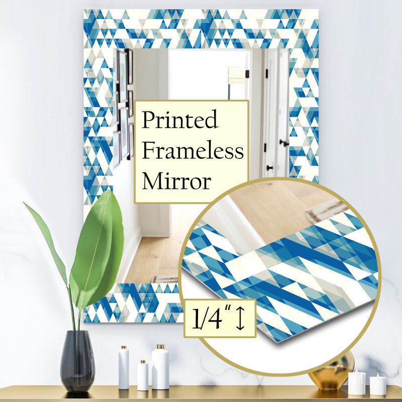 Miroir mural 4 colourfields triangulaire, H 24 po x l 32 po