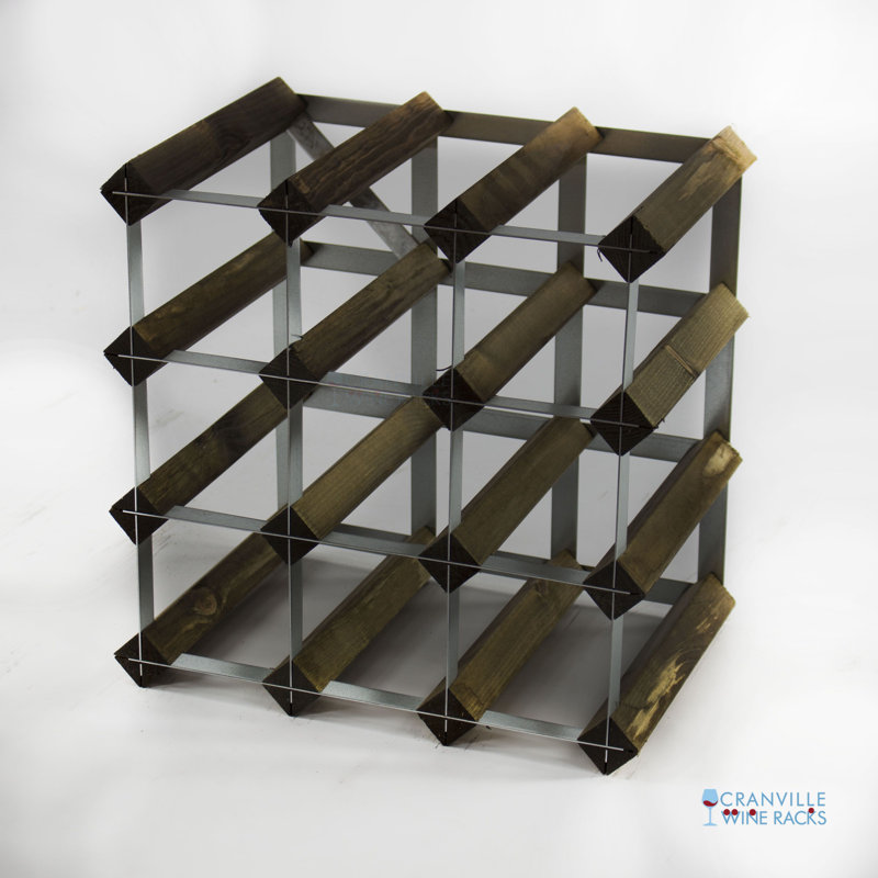 Olivia 12 Bottle Floor Wine Bottle Rack, Dark Oak