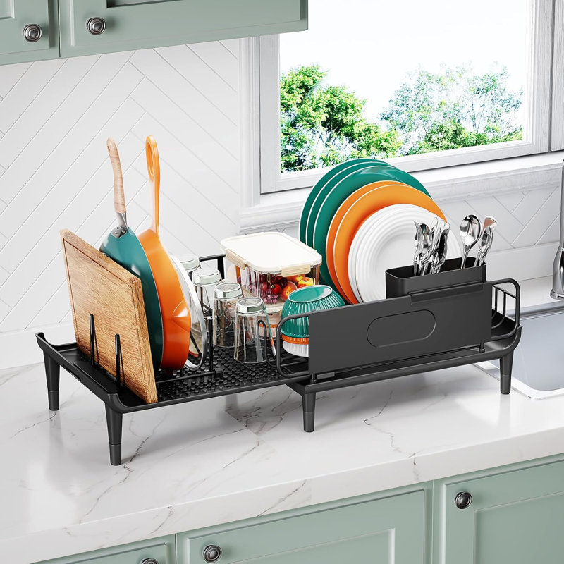 16.93" to 26.57" Expandable Dish Rack for Kithen Counter