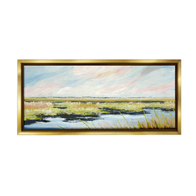 " River With Pastel Sky Floater Frame " by Gina Kelly