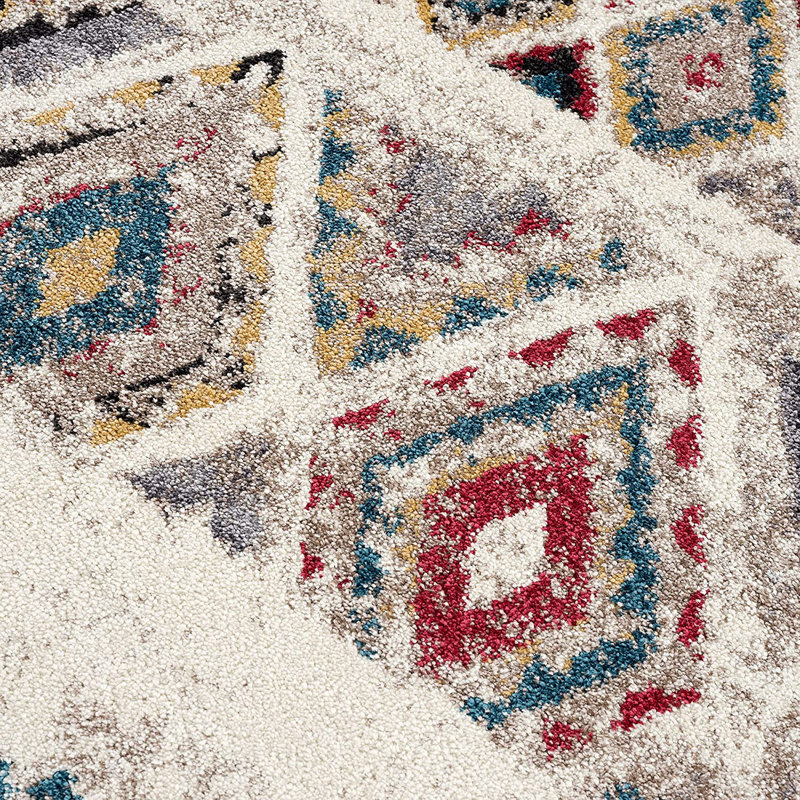 Tapis crème / rouge Southwestern, Rectangle 8 pi x 11 pi
