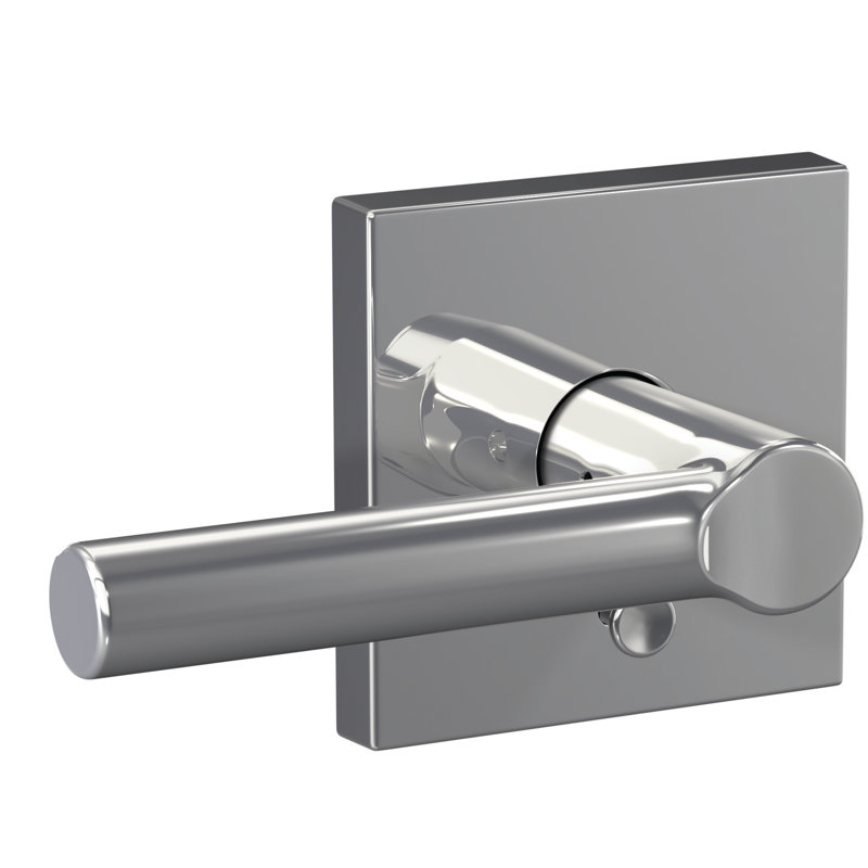 Custom Broadway Hall-Closet and Bed-Bath Lever with Collins Trim, Bright Chrome