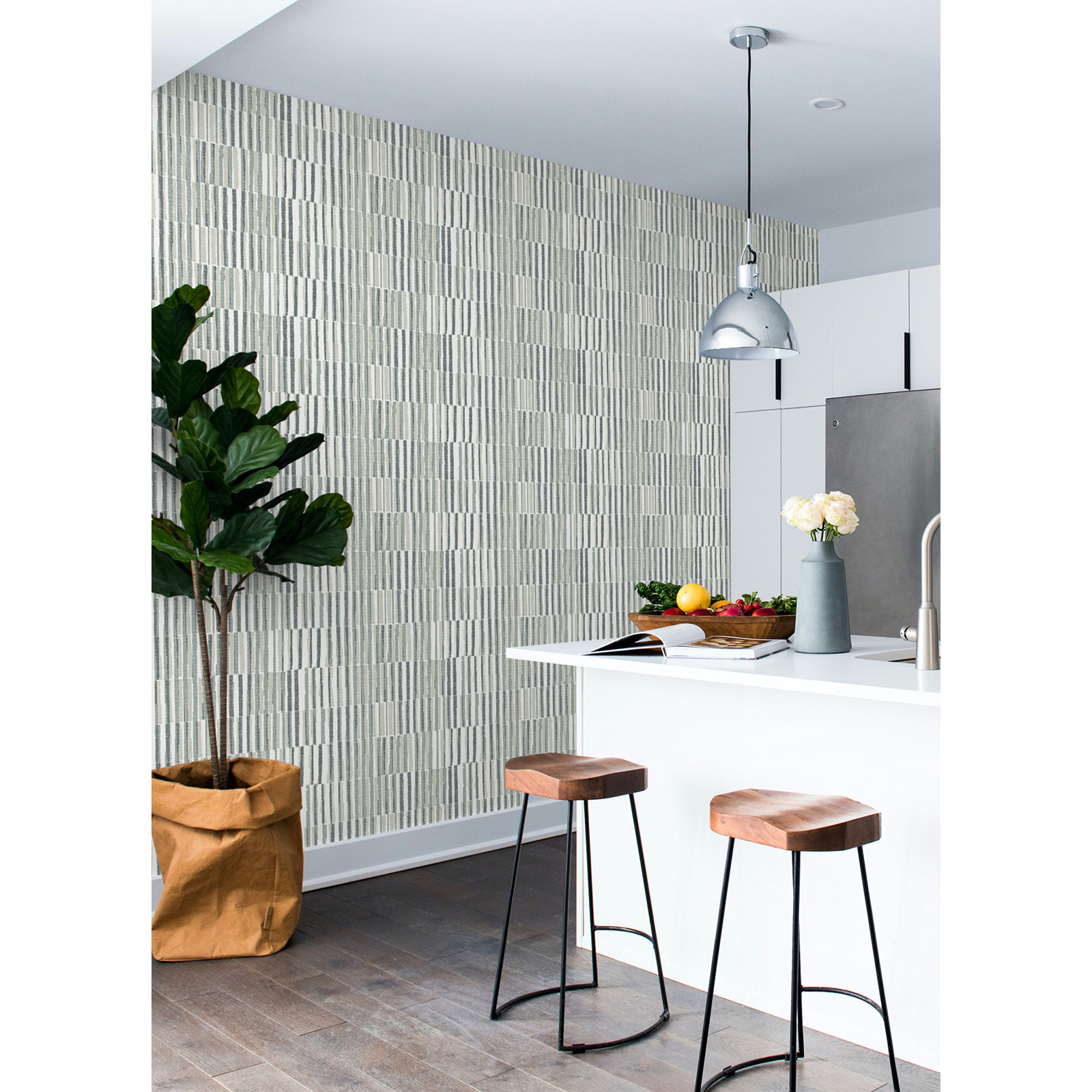 Tuomo Grey Peel and Stick Wallpaper