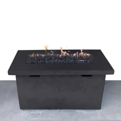 25" H Fiber Reinforced Concrete Propane Outdoor Fire Pit Table