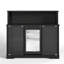 Armoire à vin en verre de 47,2 po avec réfrigérateur à vin autoportant - comprenant 4 tablettes à vin amovibles (quatre niveaux de rangement), compartiment de congélation intégré, système d'éclairage RVB, prise de courant, port de charge USB-403356569