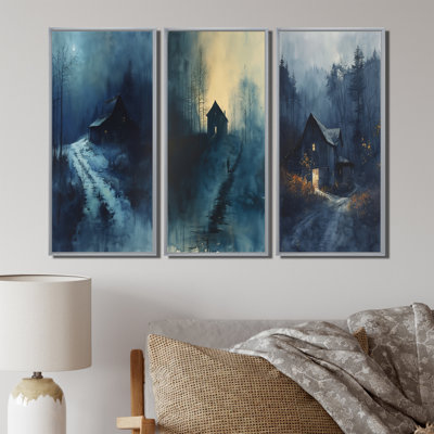 Blue Mystic Winter Barn In The Dark I - Barn Wall Art Collection