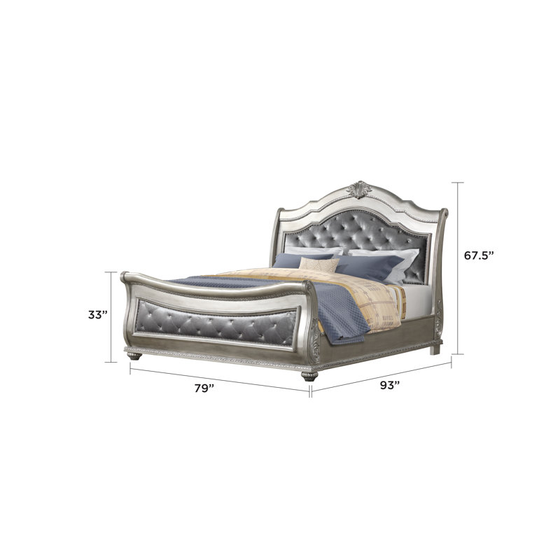 Ensemble de chambre à coucher 4 pièces Ledsome, Très grand, 4 Pieces : Bed, Nightstand, Dresser