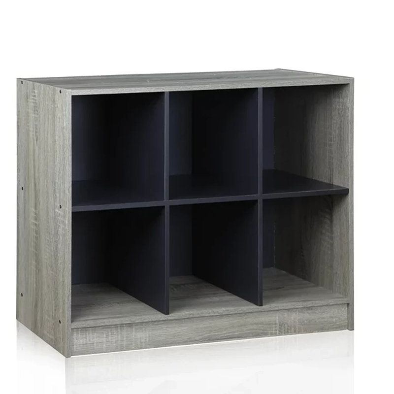 Storage Bookcase, French Oak Gray/Black