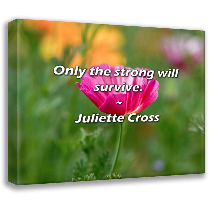 Artsy Quote "Only the strong will survive." By Juliette Cross Gallery Wrapped Canvas, 13" H x 18" W