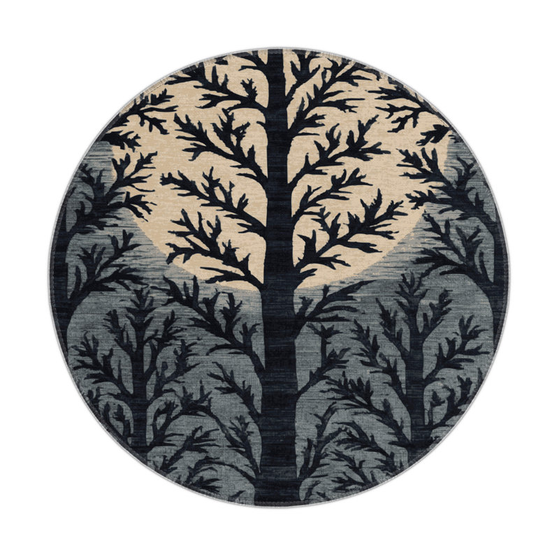 Tapis intérieur et extérieur gris Nature, Rond 5 pi