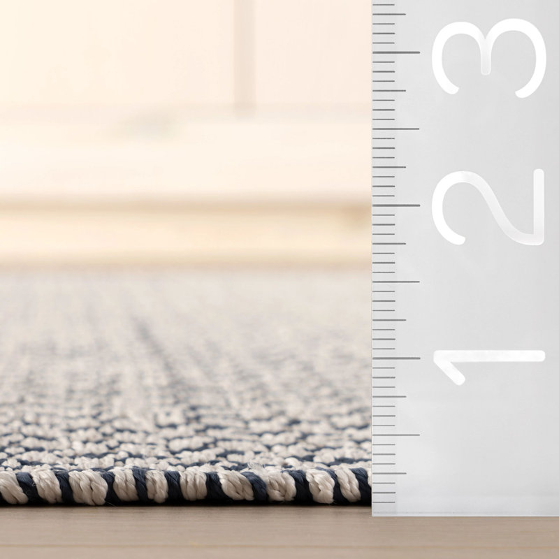 Riviera Navy Handwoven Indoor/Outdoor Rug, Rectangle 8'6" x 11'6"