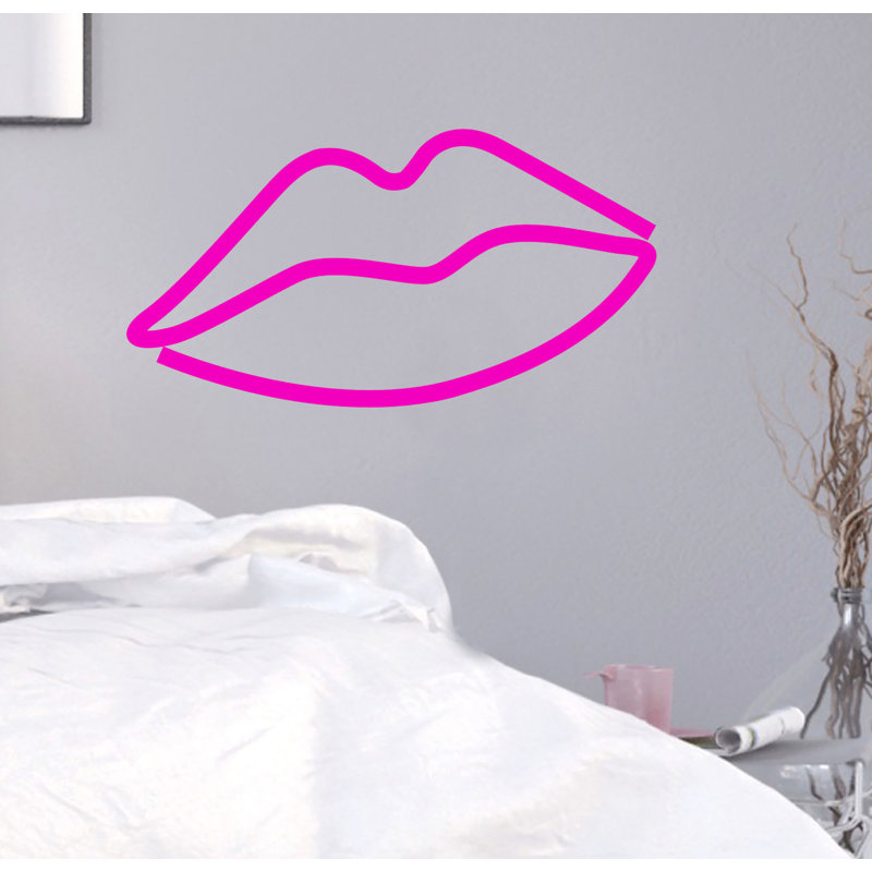 Abstract Wall Decal, Neon Pink
