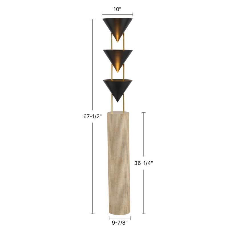 Versus 67-in Brass Floor Lamp, Aged Steel