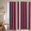 Rideau de douche rayé bleu rouge blanc marine avec 12 crochets
