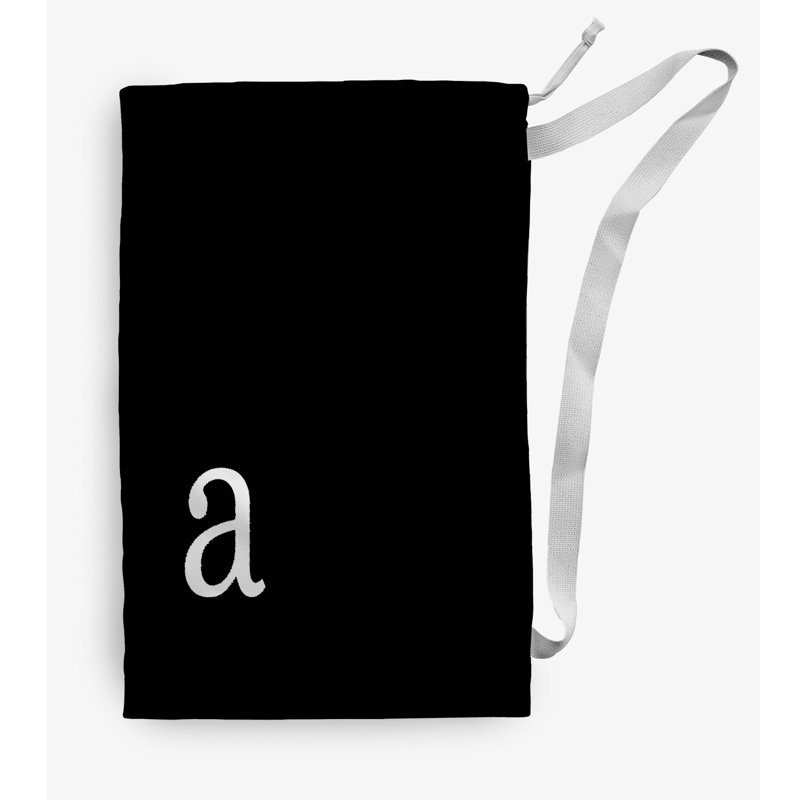 Sac à linge Monogram, Moyen (H 36 po x l 28 po), Noir
