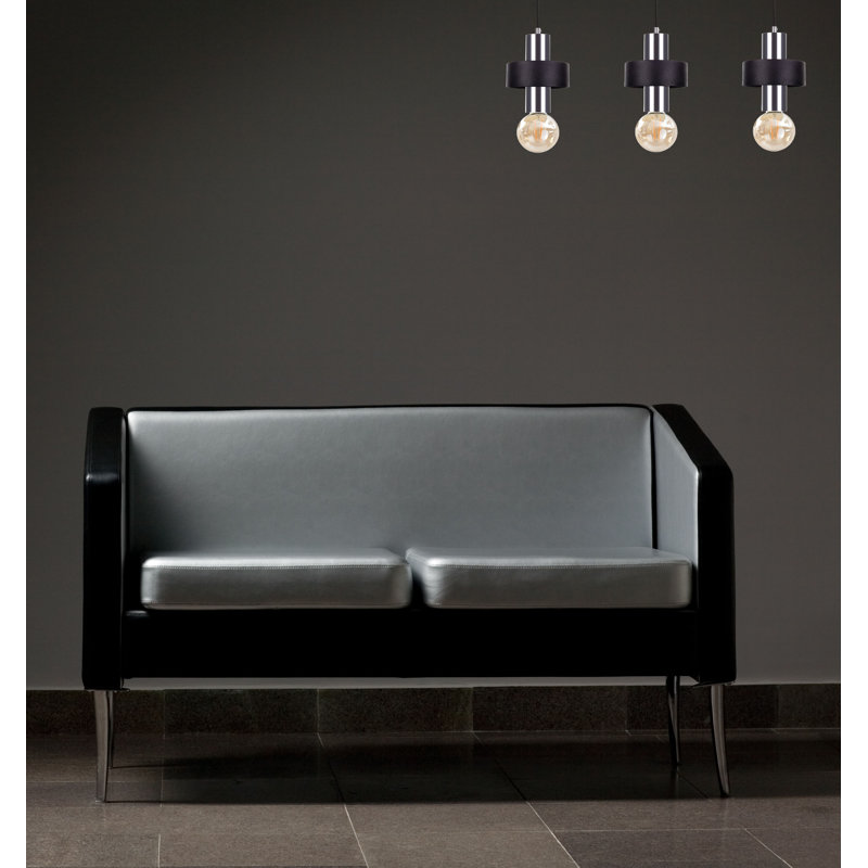 Bernda 3 - Light Kitchen Island Pendant, Black/Silver