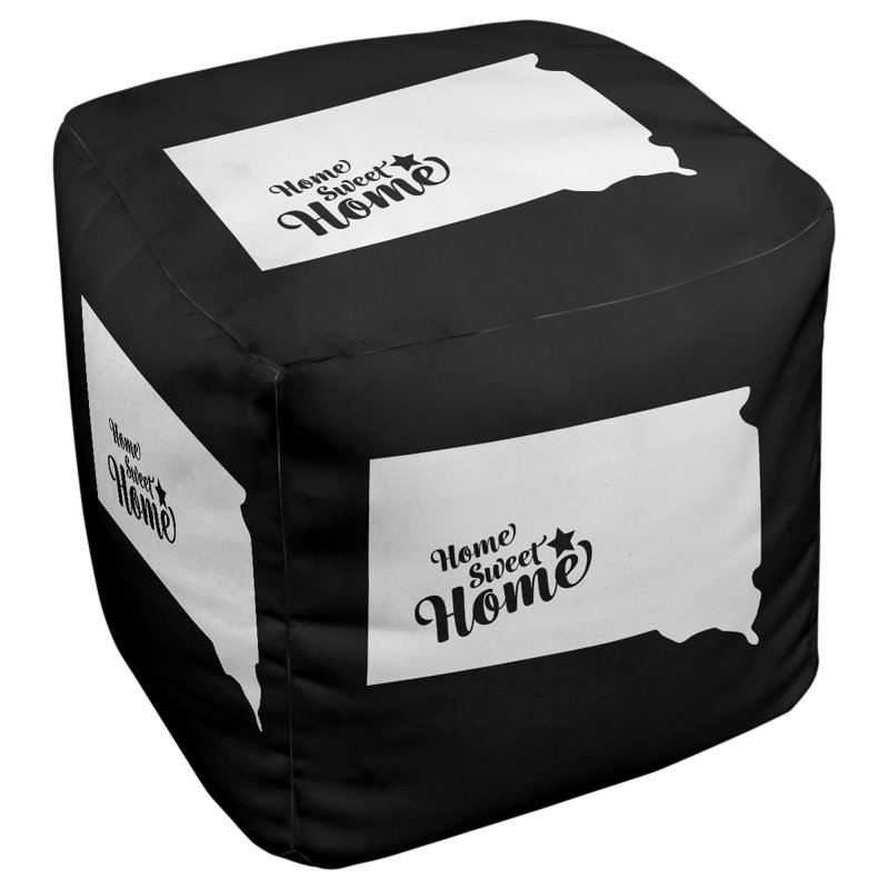 Repose-pieds cube en pierre the home, Noir