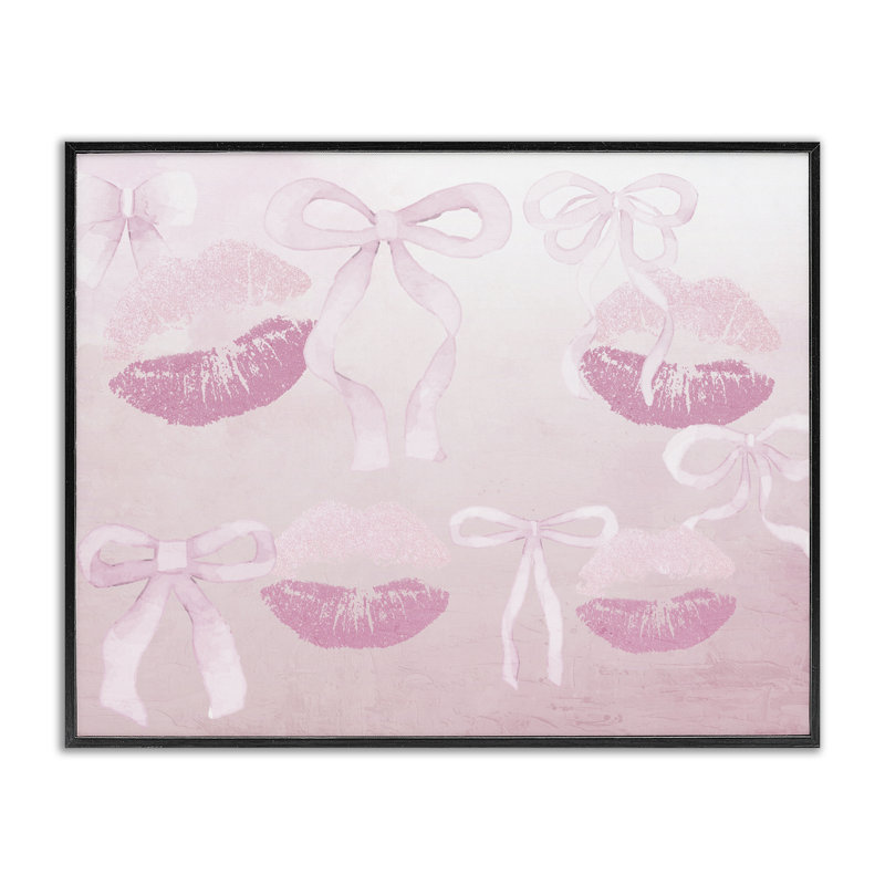 «Dreamy Bows & Lips», estampe numérique, conception de Kim Allen, H 11 po x l 14 po, Giclée encadrée noir minuit