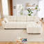 Canapé 3 places avec repose-pieds Chenille-1331998958